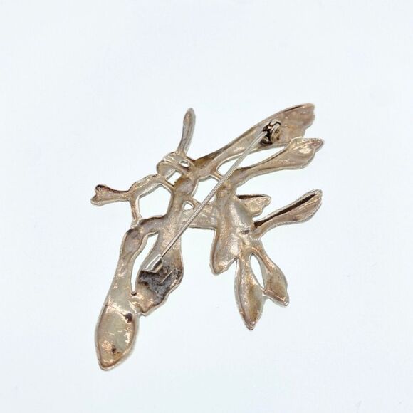 VTG LG ARTISAN PEWTER SYCAMORE SEED ART NOUVEAU BROOCH 1 3/4"X2 3/4" - Picture 11 of 14